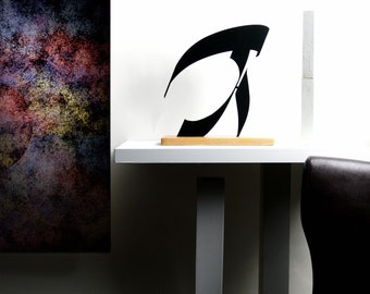 Abstract Steel Table Sculpture: Modern Minimalist Art, &quot;Advance&quot;