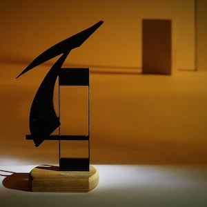 Abstract Metal Sculpture-Small Desktop-Minimalist Modern Art-Solid Thick Steel