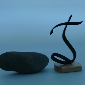 Boho Sculpture-Small Metal Desktop-Minimalist Abstract Modern Art-Solid Thick Steel