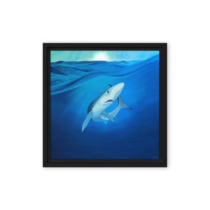 Title: &quot;Waste of Blue&quot; | Realistic Blue Shark Painting | Ocean Artwork | Shark Painting | Painting for Ocean Lovers |