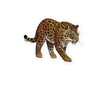 Amur Leopard Sticker | Endangered Species Vinyl Sticker | Wildlife Conservation Sticker | Big Cat Decal for Laptop, Journal