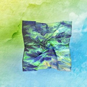 Waterlelie: zijden vierkante sjaal