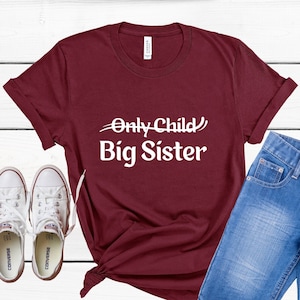 Big sister announcement shirt, Birth announcement, Sibling shirt, Only child expiring big sister to be, baby announcement