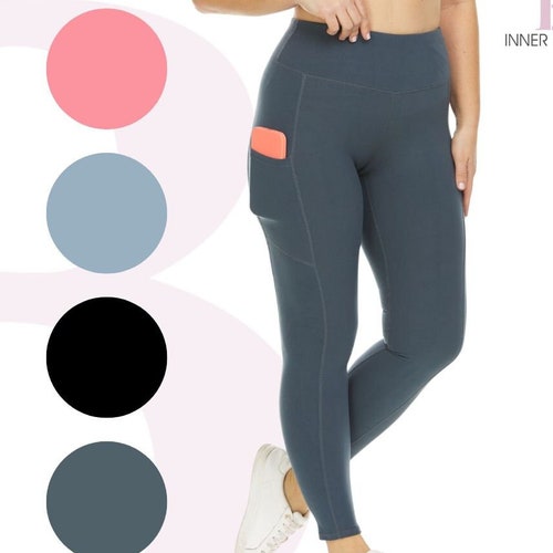 Womens Workout High Waisted Solid Yoga Leggings With Pockets - Etsy