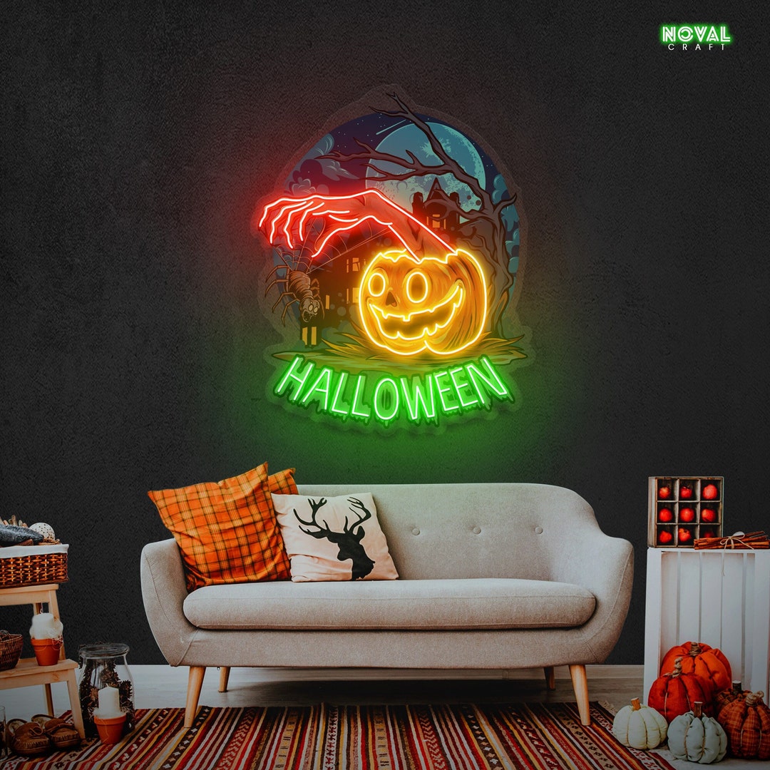 Neon Sign Neon Sign Artwork Hand Ghost Neon Sign Neon Sign Etsy