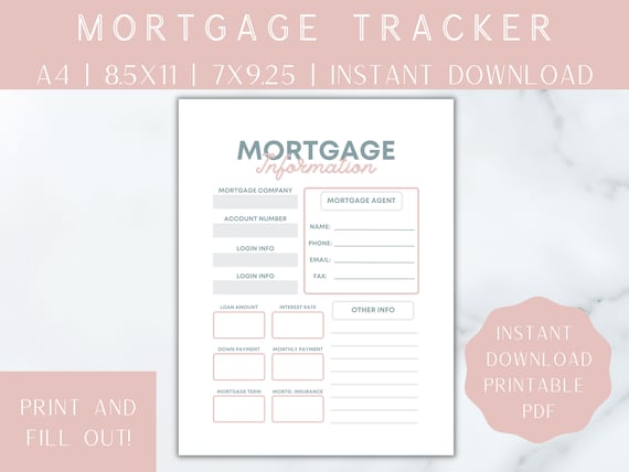 Morgage loan expense tracker printable - ballsfeet