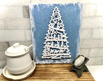 Nativity Scene Tree Wall Art - with magnets for 8x10” Canvas