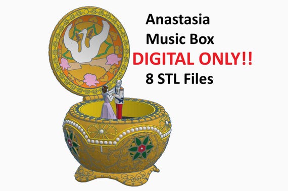 Anastasia Music Box STL Files: 3D Print Design (Digital Download)