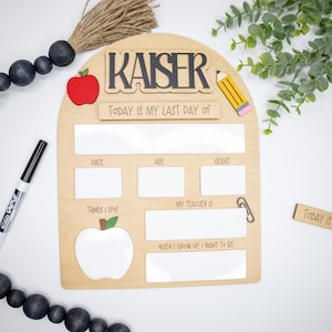 First Day of School Sign | Changeable Back to School Sign | Personalized Dry Erase 1st Day of School Sign | Custom Acrylic School Photo Prop