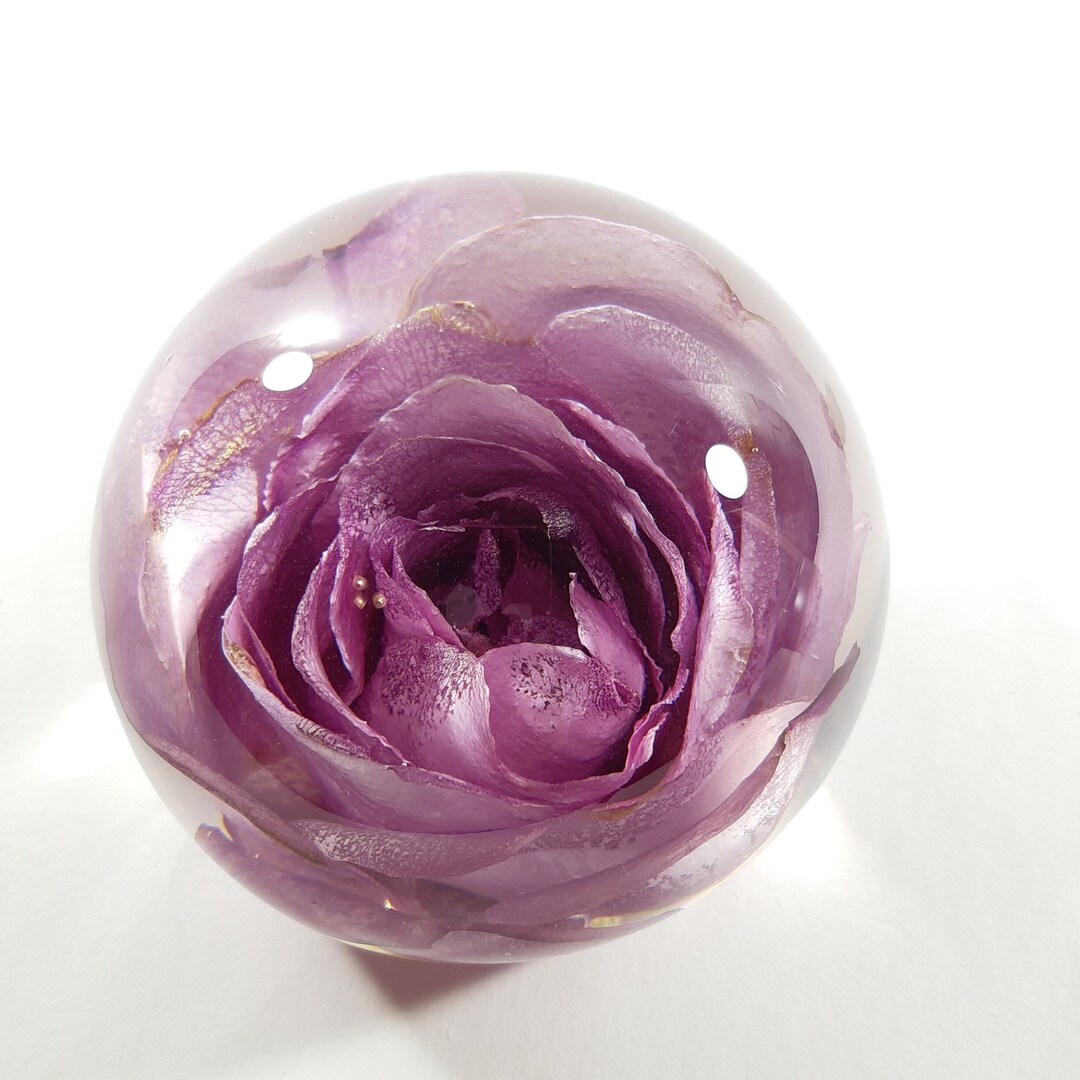 Blue Girl Rose Resin Paperweight, Real Floral Resin Ornament, Forever
