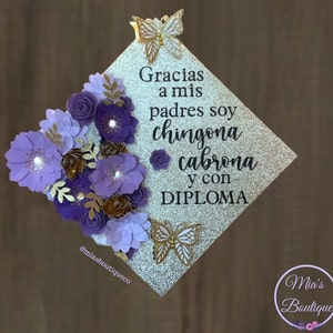 Czapka dyplomowa Topper Kolory flagi Meksyku Chingona Cabrona y con Diploma Custom Mexican Grad Cap