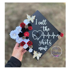Nurse Graduation Cap Topper Nursing Graduation Cap Floral Graduation Topper Sunflower Roses Graduation Cap Custom Graduation Cap