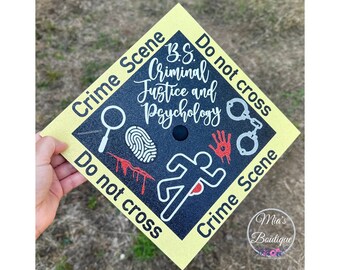 Forensic Psychology Grad Cap Topper Criminal Justice Glitter Grad Cap Psychology
