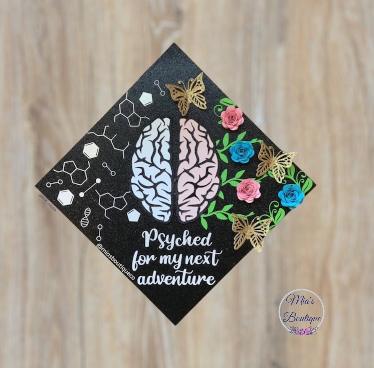 Psychology Graduation Cap Cover Flower Grad Cap Psychology Grad Cap - Etsy