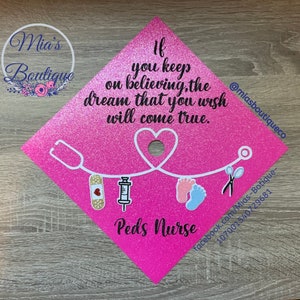 Graduation cap Peds Nurse Graduation Cap Topper Nursing Graduation Cap Custom Graduation Cap