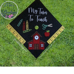 Graduation Cap Teacher, Teacher Graduation Cap, Graduation Cap for Teachers, Elementary education, Graduation Cap Topper, Custom Grad Cap