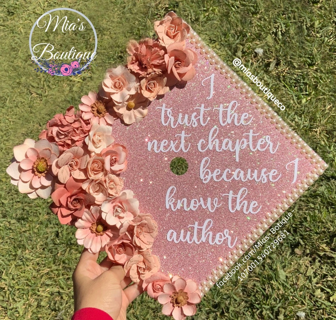 Pink Floral Grad Cap / Custom Graduation Cover / Graduation Etsy