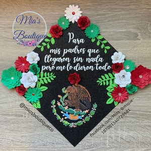Personalized Mexico Graduation Cap Topper Mexican Grad Cap Graduation Custom Mexican Grad Cap