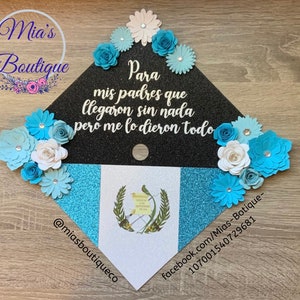 Guatemala Graduation Cap Topper Floral Guatemala Graduation Cap