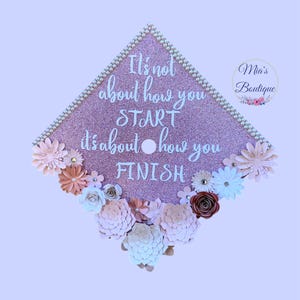 Nurse Graduation Cap Toppers - Pink Floral Graduation Cap