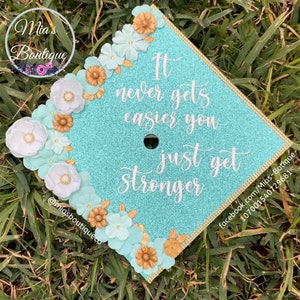 Graduation Cap Topper/ Graduation Cap/ Floral Graduation Topper/Sunflower Roses Graduation Cap/Custom Graduation Cap