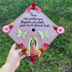 Mexican Floral Graduation Cap Topper: Custom Handmade Design