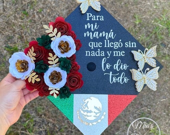 Custom Mexican Floral Graduation Cap Topper