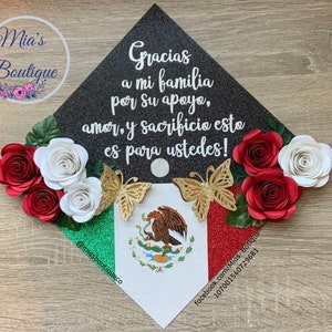 Mexico Graduation Cap Topper Custom Mexico Graduation Cap Mexico Graduation Cap Topper Personalized MexicoGraduation Cap Floral