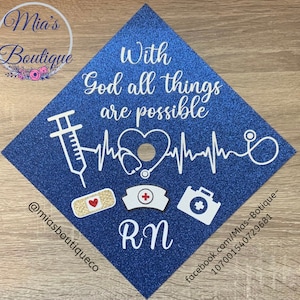 Custom Nurse Graduation Cap Topper/ Nurse Cap Topper/ Graduation Cap / Personalize Graduation Cap/ Custom Graduation Cap Design