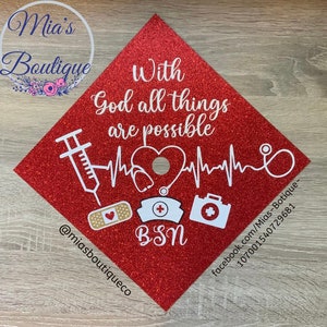Custom Nurse Graduation Cap Topper/ Nurse Graduation Cap/ Graduation Cap / Personalize Graduation Cap/ Custom Graduation Cap Design