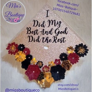 Custom Graduation Gap Topper/ Floral Graduation Cap / Graduation Cap/ Custom Graduation Cap/ Decorated Graduation Cap