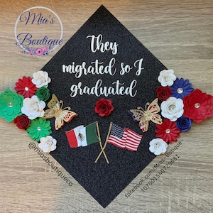 Custom Mexican Graduation Cap Topper Floral Design