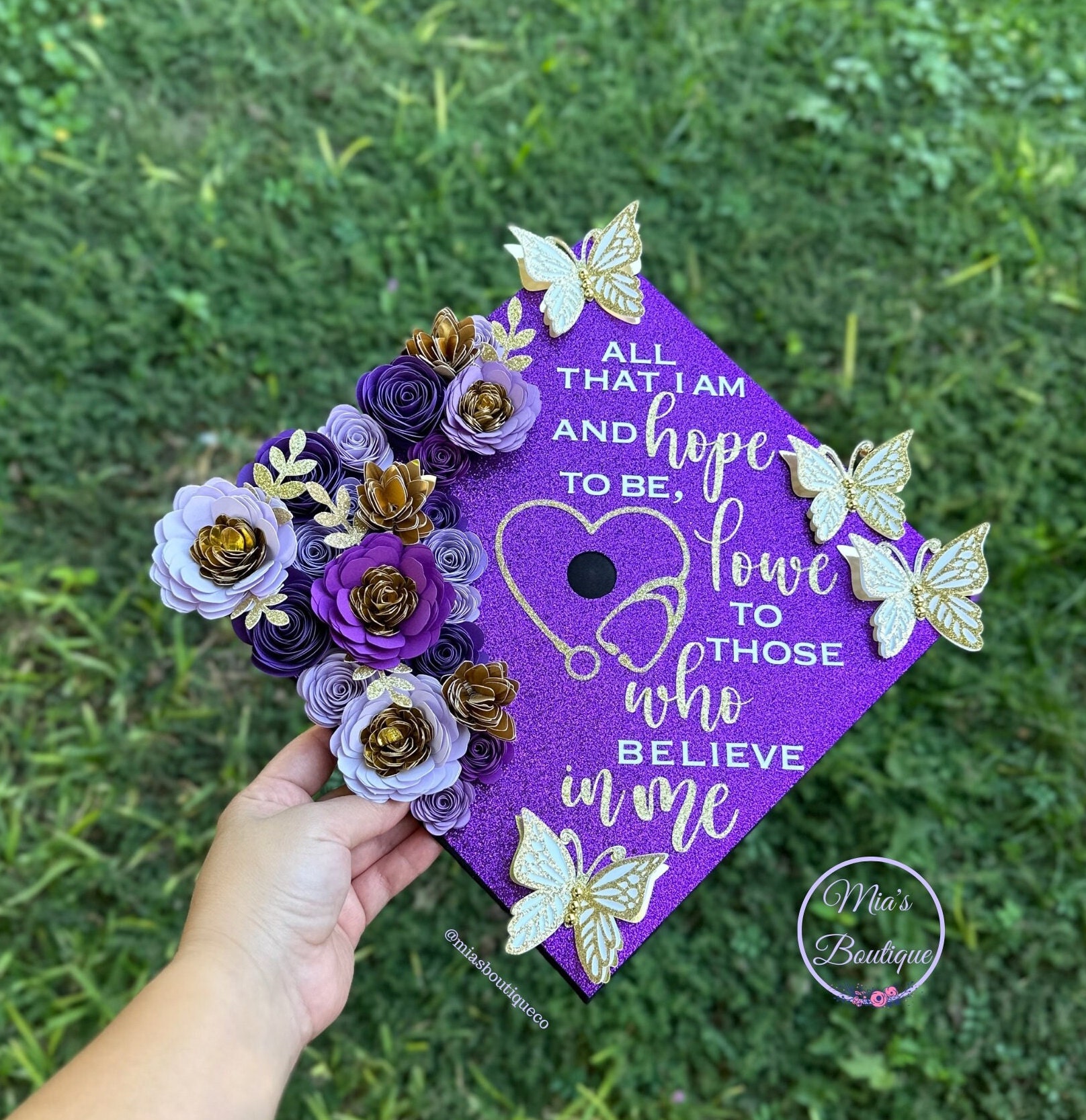 Custom Personalized Graduation Cap Topper - Heart Stethoscope Design ...