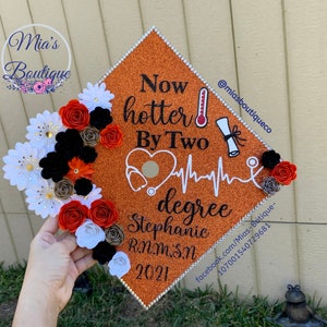 Custom Personalized Graduation Cap Topper | Nursing Graduation Cap with Floral Design
