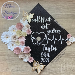 Custom Nurse Graduation Cap Topper Nursing Grad Cap Topper Floral Sunflower Roses