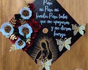Custom Personalized Graduation Cap Topper Mexican Grad Cap Floral