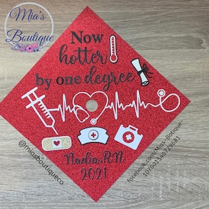 Custom Nurse Graduation Cap Topper/ Nurse Cap Topper/ Glitter Graduation Cap / Personalize Graduation Cap/ Custom Graduation Cap Design