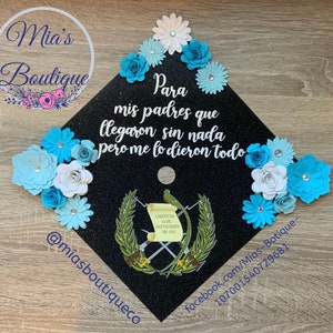 Guatemala Graduation Cap Topper Floral Graduation Cap