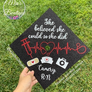 Nurse Graduation Cap Topper/ Nursing Graduation Cap/ Floral Graduation Topper/Sunflower Roses Graduation Cap/Custom Graduation Cap