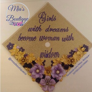 Nurse Graduation Cap Topper/ Nursing Graduation Cap/ Floral Graduation Topper/Sunflower Roses Graduation Cap/Custom Graduation Cap