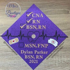 Custom Nurse Graduation Cap Topper, Nurse Graduation Cap, Personalize Graduation Cap