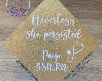 Custom Nurse Graduation Cap Cover Nursing Glitter Grad Cap Personalize