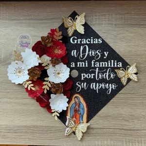 Topper de gorra de graduación personalizada / gorra de graduación / cubierta de graduación floral / gorra de graduación de rosas de girasol / gorra de graduación personalizada