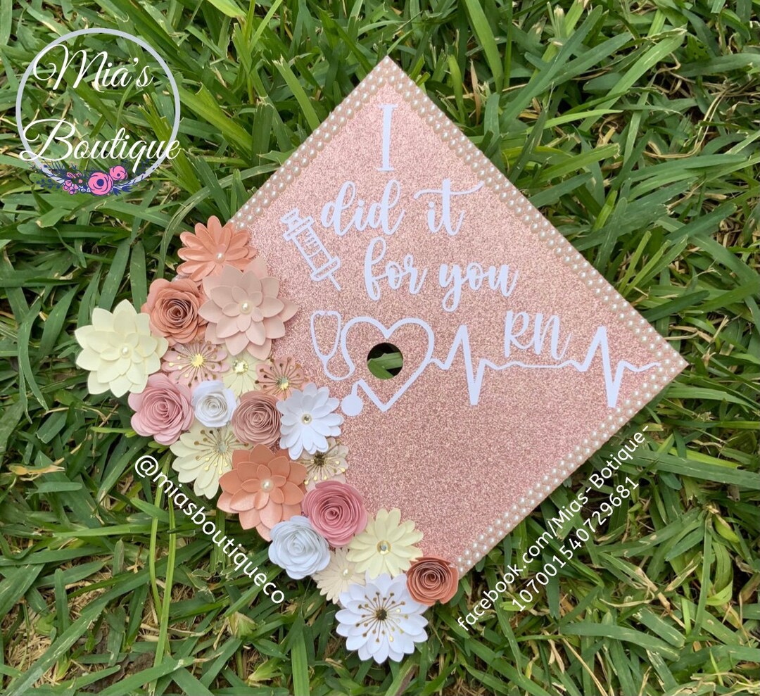 Nurse Graduation Cap Topper / Nursing Graduation Cap / Floral