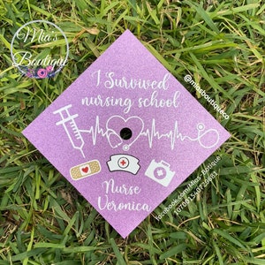 Nurse Graduation Cap Topper/ Nursing Graduation Cap/ Floral Graduation Topper/Sunflower Roses Graduation Cap/Custom Graduation Cap