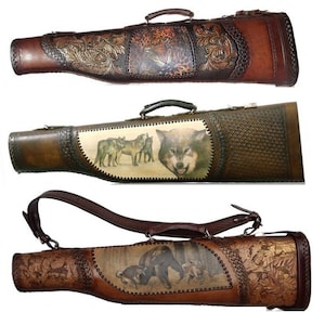 Exclusive hand-tooled leather rifle case ONLY PRE-ORDER