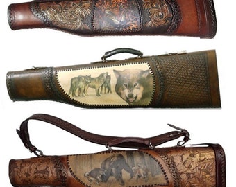 Exclusive hand-tooled leather rifle case ONLY PRE-ORDER