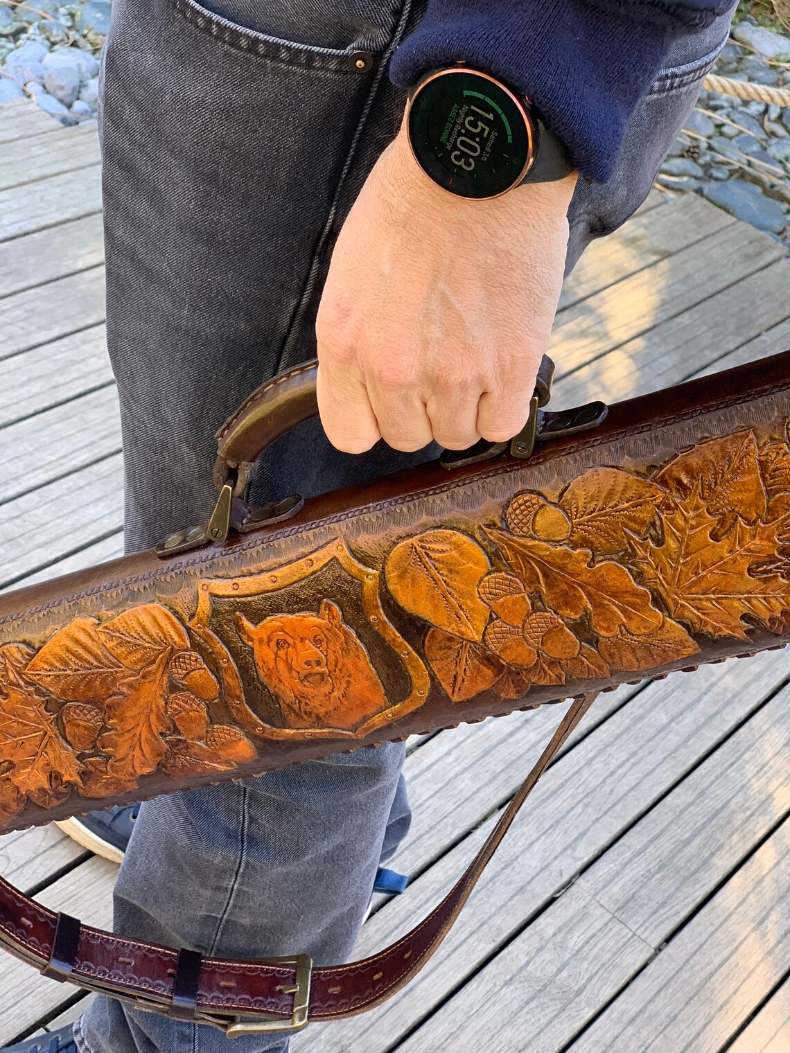 Handmade Tooled Genuine Leather Pool Cue Case Made to Measure Etsy