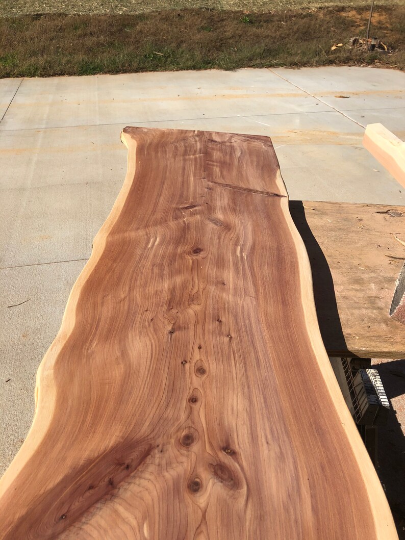 2 thick red cedar live edge slabs floating shelves counter Etsy