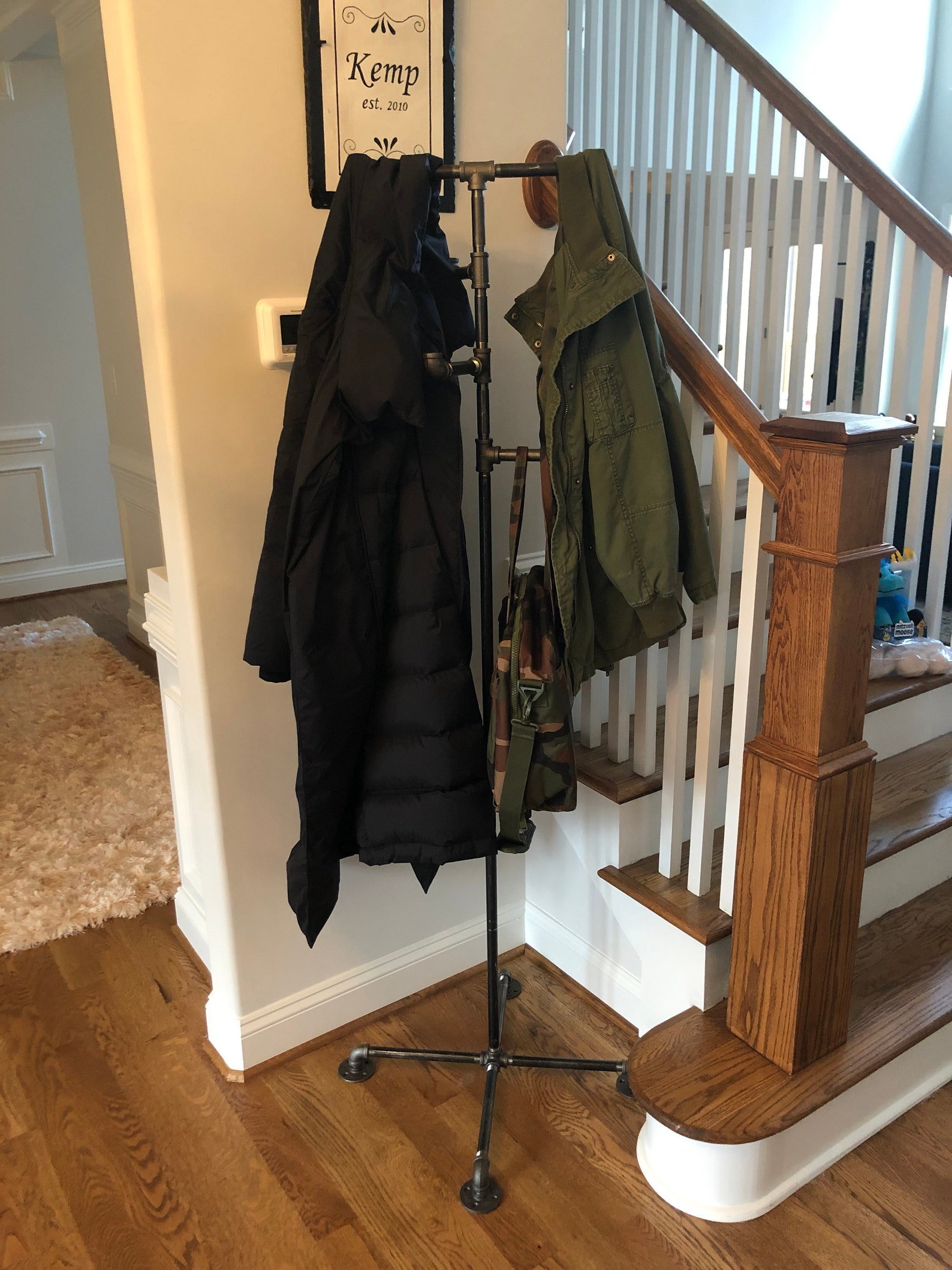 Black Pipe Industrial Coat Rack Modern Industrial Pipe Coat Etsy